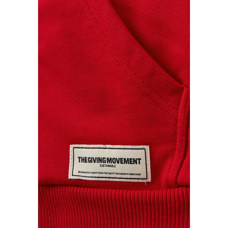 The Giving Movement - Logo Zip Hoodie in Organic Cotton-blend Red