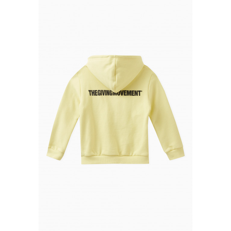 The Giving Movement - Logo Zip Hoodie in Organic Cotton-blend Yellow