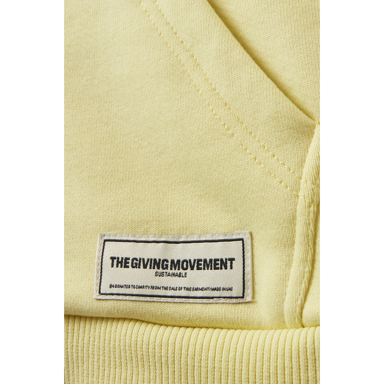 The Giving Movement - Logo Zip Hoodie in Organic Cotton-blend Yellow