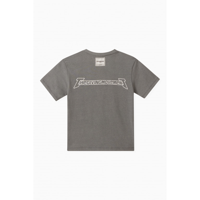 The Giving Movement - Logo T-shirt in Washed Organic Cotton-jersey Grey