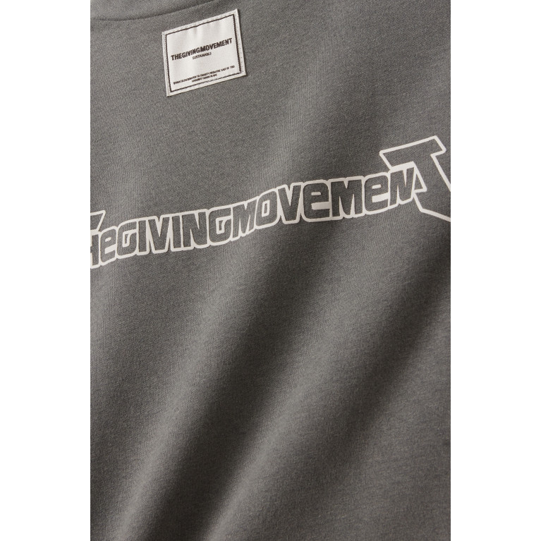 The Giving Movement - Logo T-shirt in Washed Organic Cotton-jersey Grey