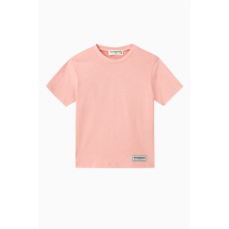 The Giving Movement - Logo T-shirt in Washed Organic Cotton-jersey Pink