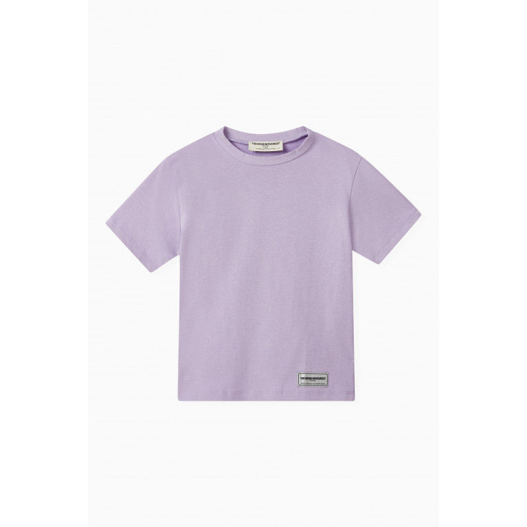 The Giving Movement - Logo T-shirt in Washed Organic Cotton-jersey Purple