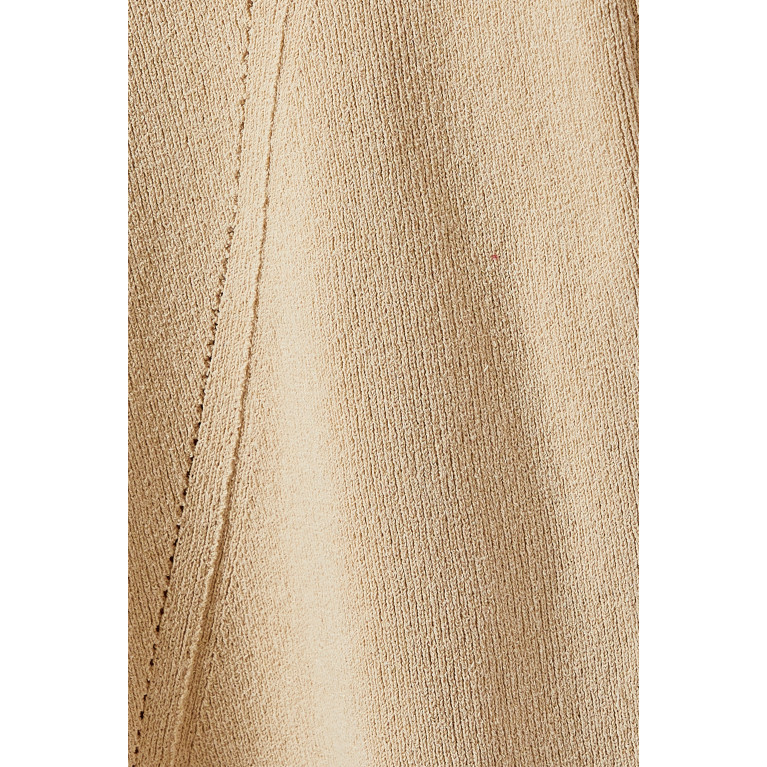 LVIR - Diagonal-line String Top in Cotton-blend Knit Neutral