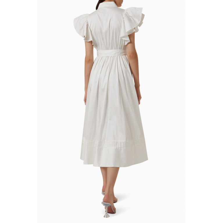Aje - Kindred Frill Midi Dress in Cotton-poplin