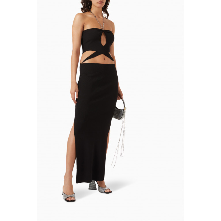 Aya Muse - Nula Strapless Cut-out Maxi Dress in Viscose-blend