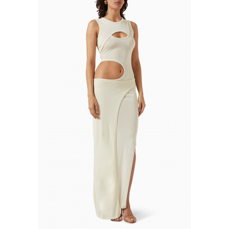 Aya Muse - Marmo Cut-out Maxi Dress in Knit