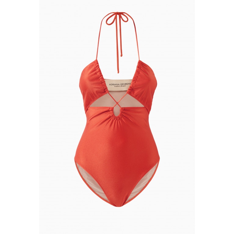 Adriana Degreas - Lipstick Cut-out One-piece Swimsuit