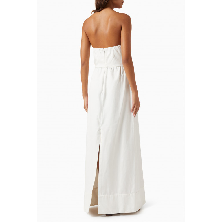Adriana Degreas - Strapless Maxi Dress in Cotton White