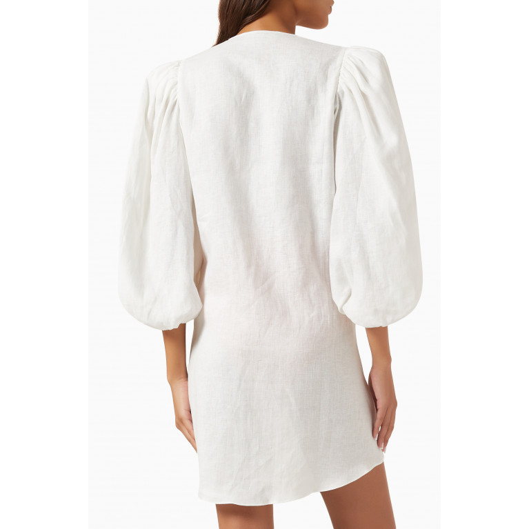 Adriana Degreas - Puff-sleeved Shirt in Linen White