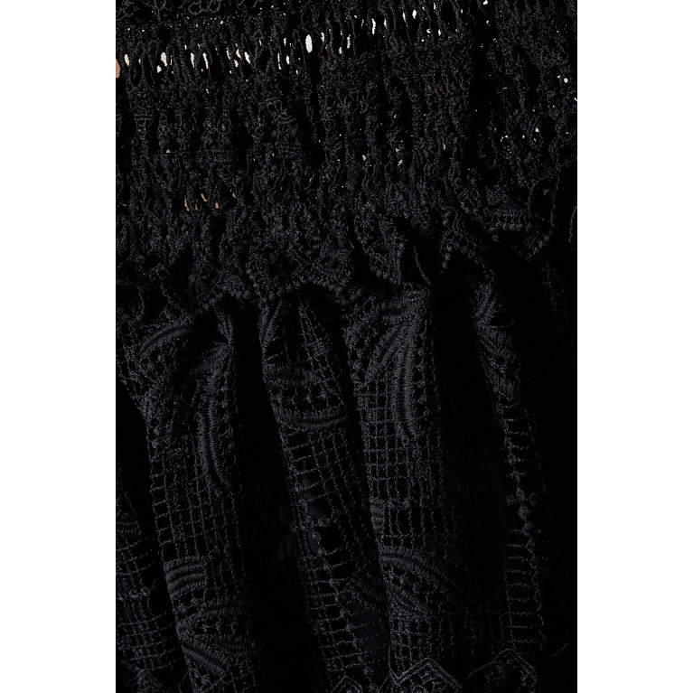 Waimari - Vallarta Crochet Mini Dress in Lace Black