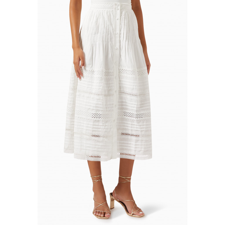 Waimari - Camila Lace Midi Skirt in Cotton