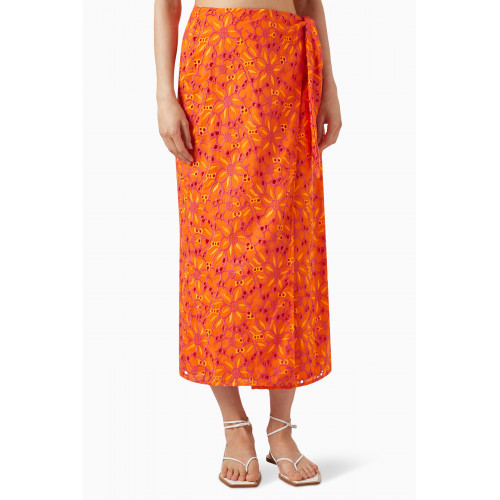 Waimari - Buleria Wrap Midi Skirt in Cotton