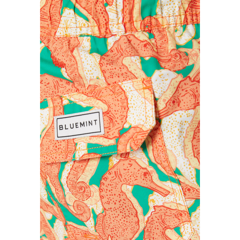 Bluemint - Arthus Print Swim Shorts in Nylon Orange