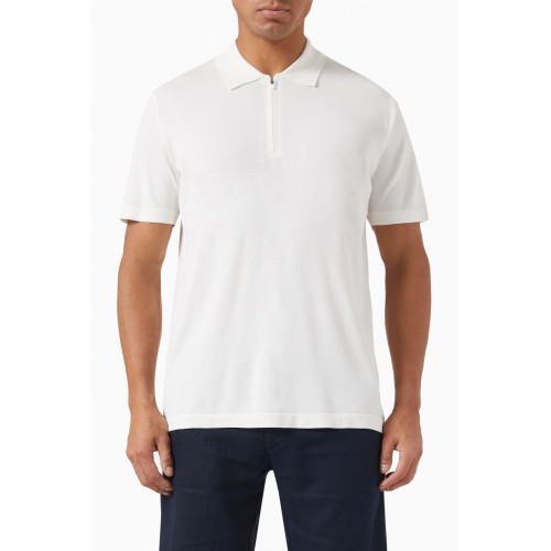 Bluemint - Devon Half-Zip Polo Shirt in Rayon Blend White