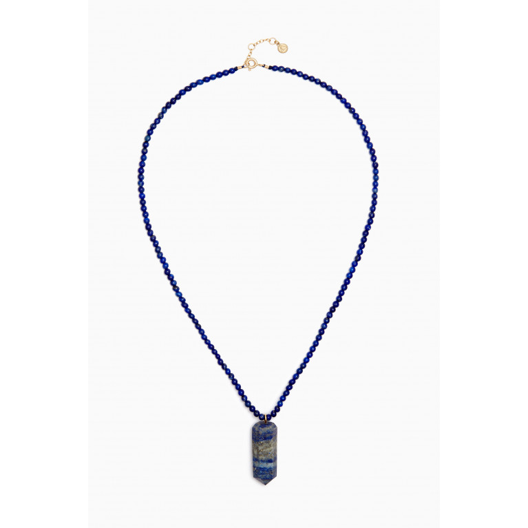 The Alkemistry - Iqra Beaded Necklace with Lapis in 18kt Yellow Gold
