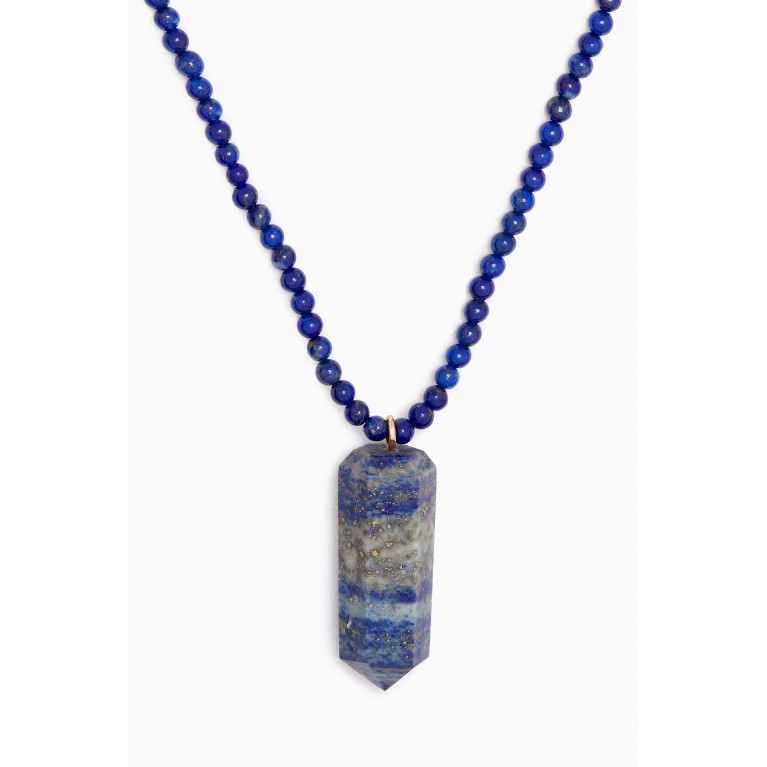 The Alkemistry - Iqra Beaded Necklace with Lapis in 18kt Yellow Gold