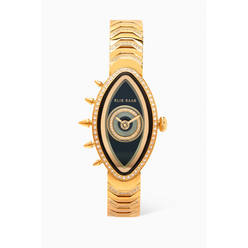Elie Saab - Limited-edition Eayan Diamond Watch in Gold-plated Stainless Steel, 23 x 40mm