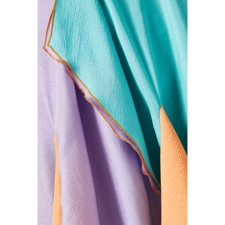 SIEDRES - Sage Handkerchief Colour-block Dress