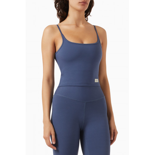 The Giving Movement - Scoop-neck Vest Crop Top in Softskin100© Blue