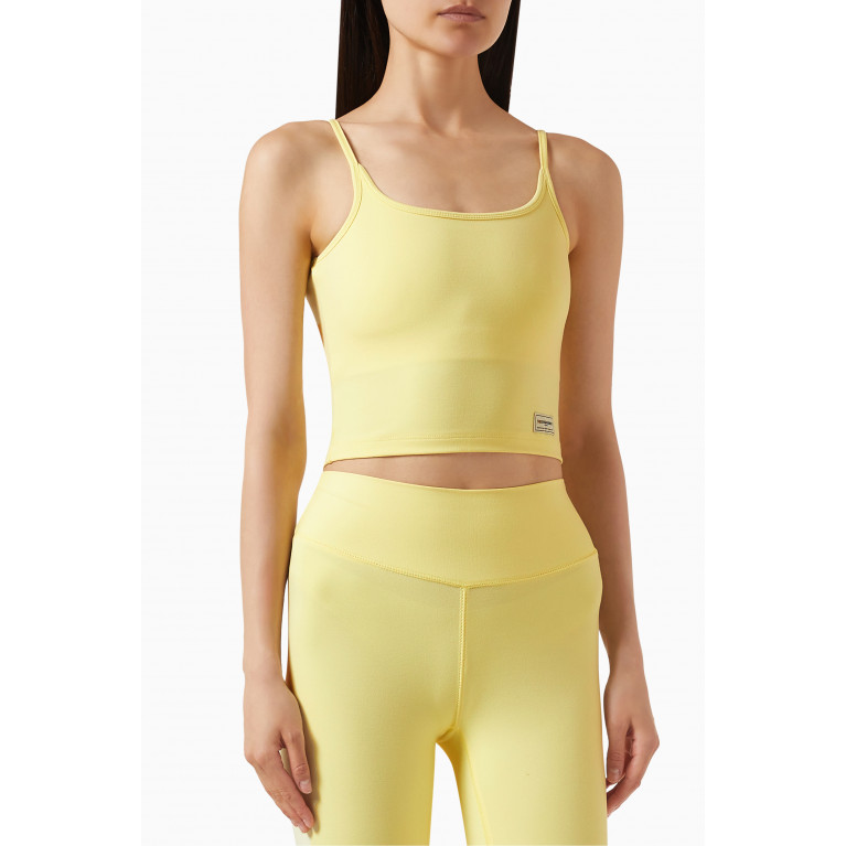 The Giving Movement - Scoop-neck Vest Crop Top in Softskin100© Yellow