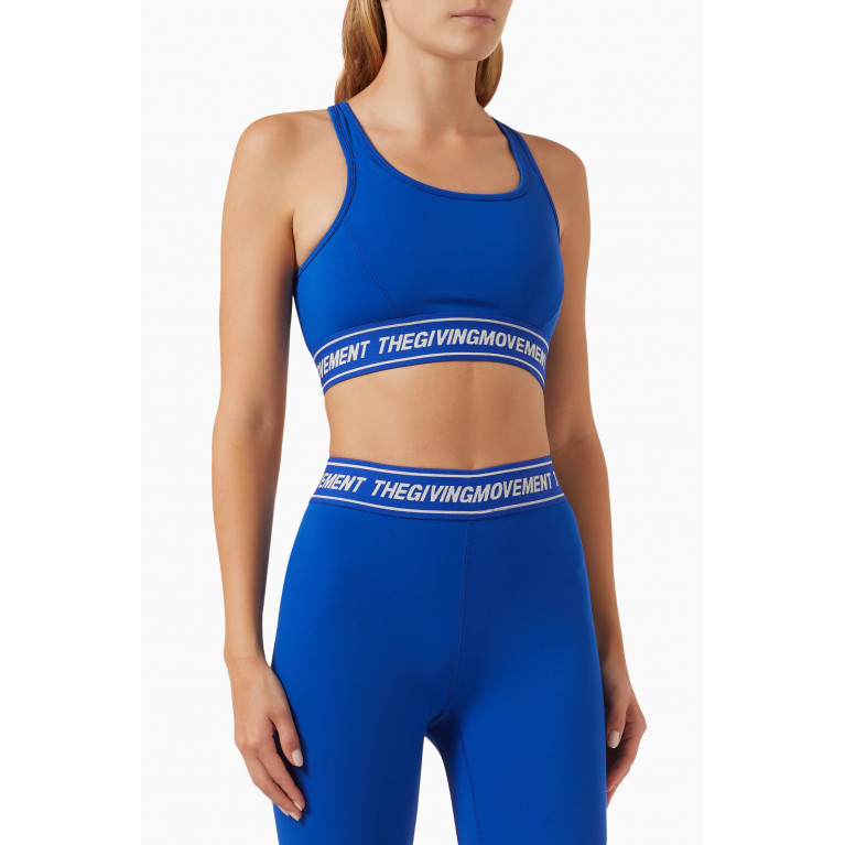 The Giving Movement - Logo Sports Bra in Softskin100© Blue