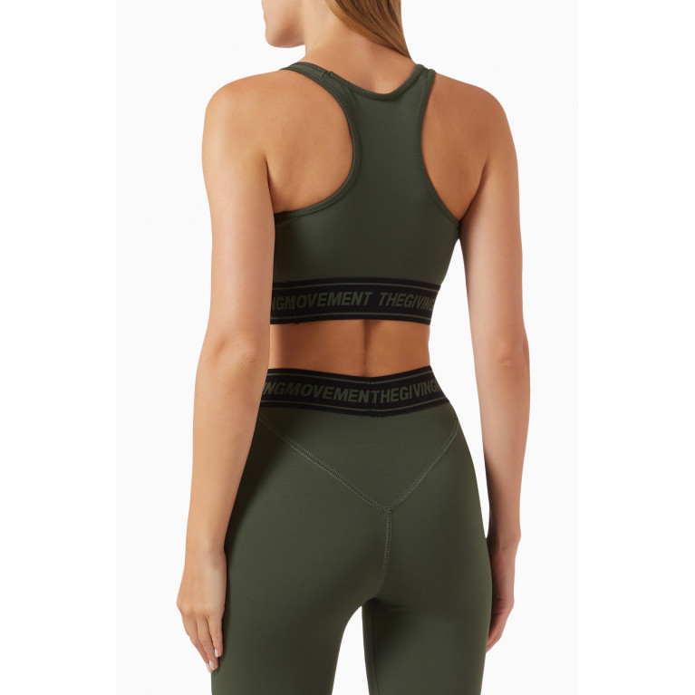 The Giving Movement - Logo Sports Bra in Softskin100© Green
