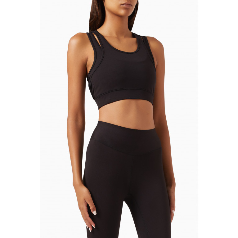 The Giving Movement - Double Layer Sports Bra in Softskin100© Black