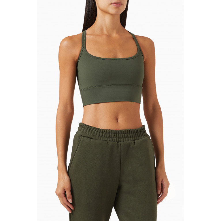 The Giving Movement - Strap-back Sports Bra in Softskin100© Green