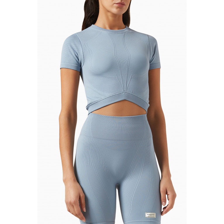 The Giving Movement - Tonal Seamless Crop Top in SMLS100© Blue