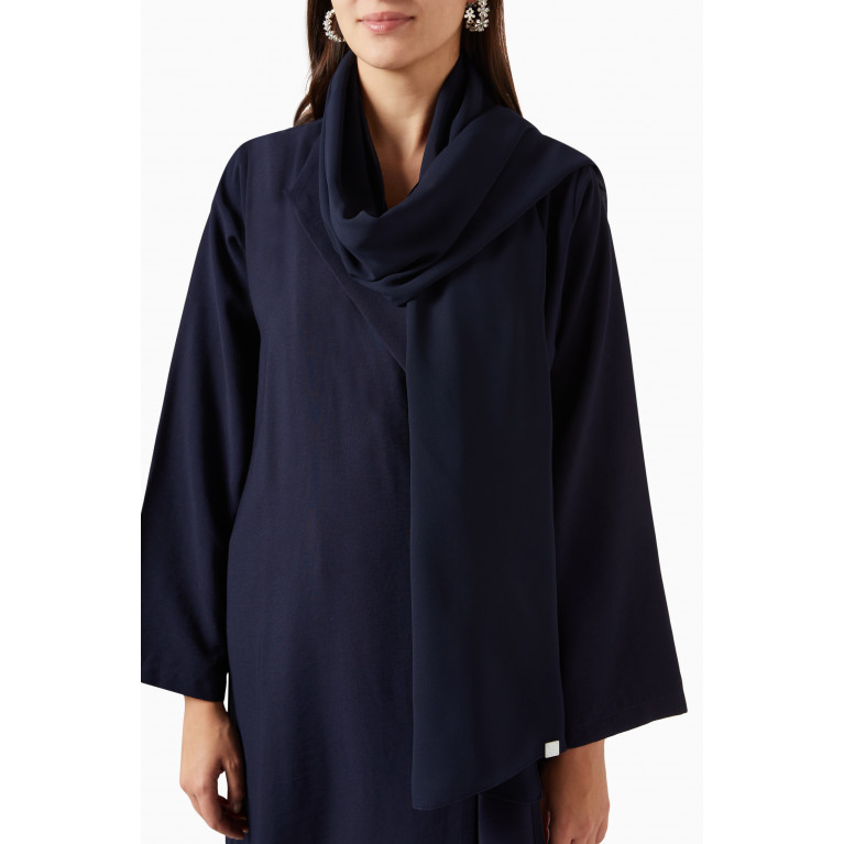 Hessa Falasi - Peak Lapel Jacket Abaya in Crush Cotton