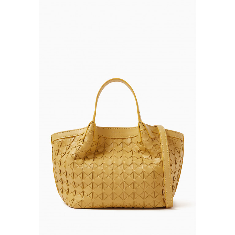 Serapian - Mini Secret Bag in Mosaico Leather Yellow
