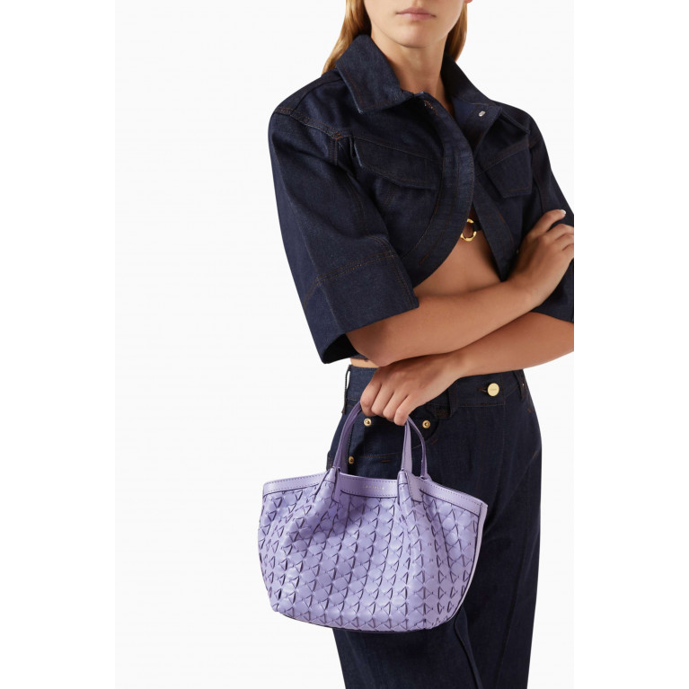 Serapian - Mini Secret Bag in Mosaico Leather Purple