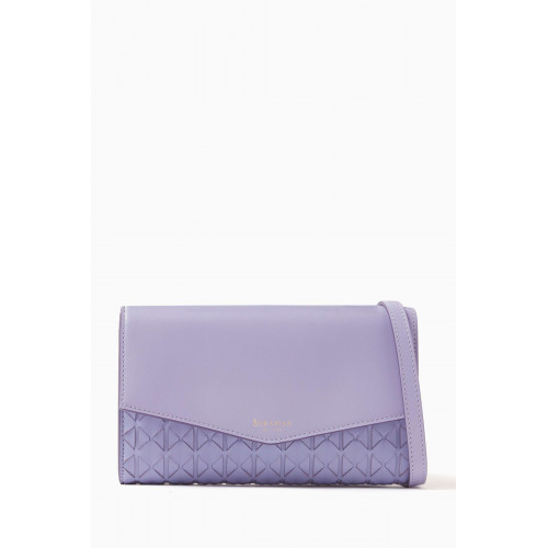 Serapian - Clutch Shoulder Bag in Mosaico Leather Purple