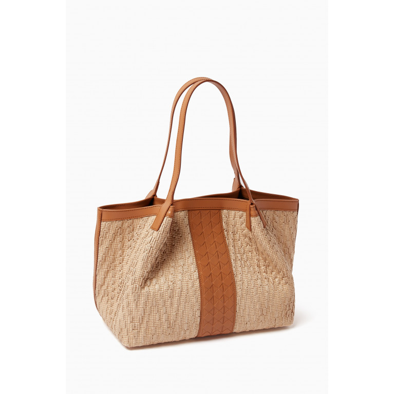 Serapian - Small Secret Bag in Raffia & Seta Leather