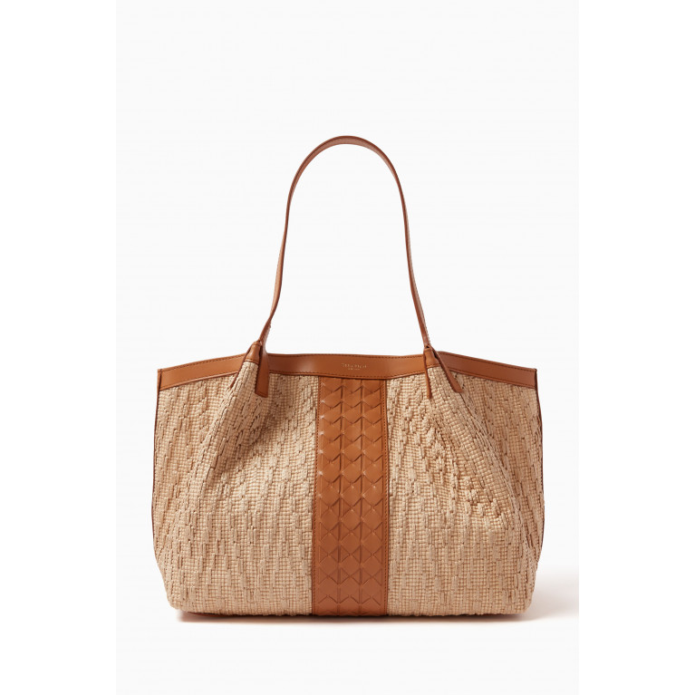 Serapian - Small Secret Bag in Raffia & Seta Leather