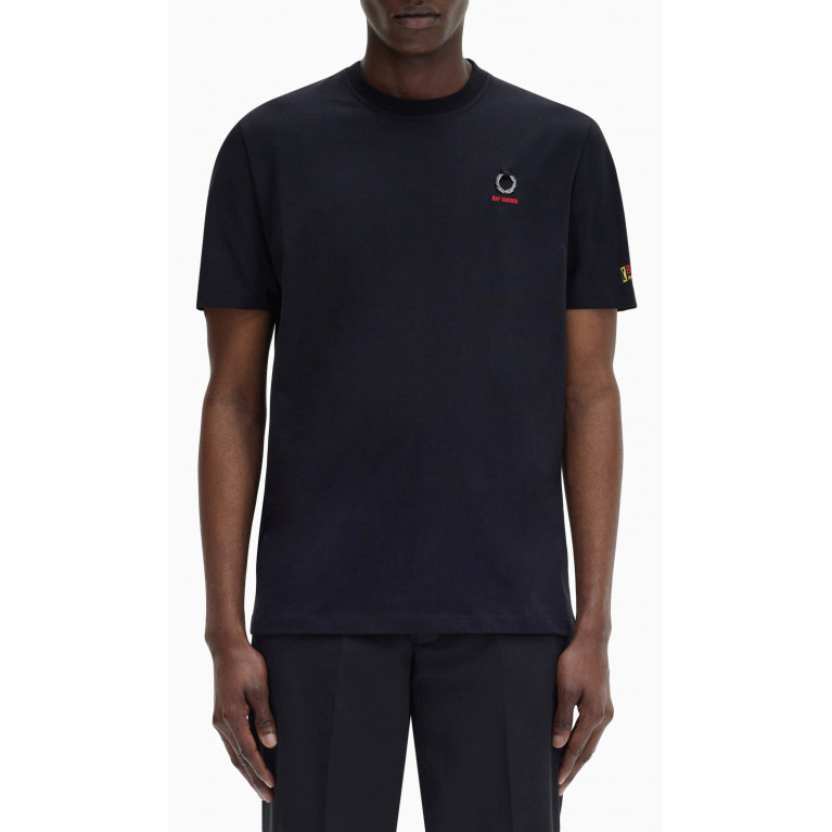 Fred Perry - x Raf Simons Printed Sleeve T-shirt in Cotton Jersey