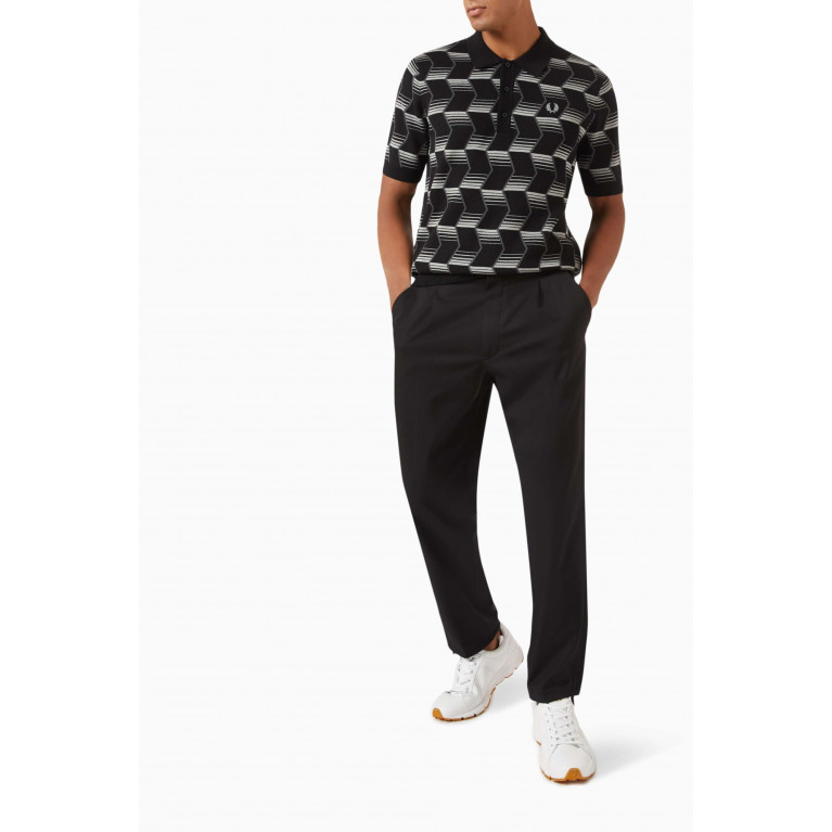Fred Perry - Chevron-striped Polo Shirt in Cotton-knit