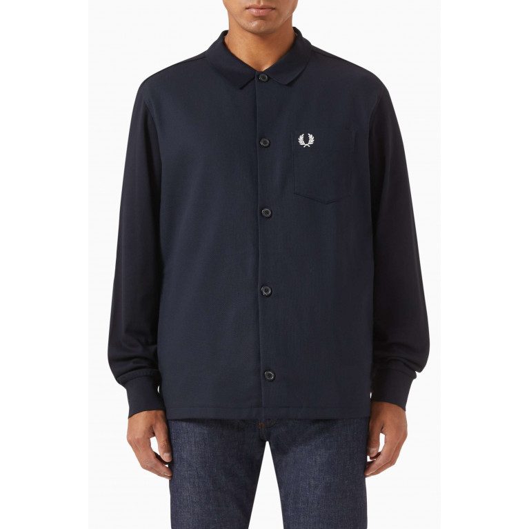 Fred Perry - Piqué Panel Shirt in Woven Cotton