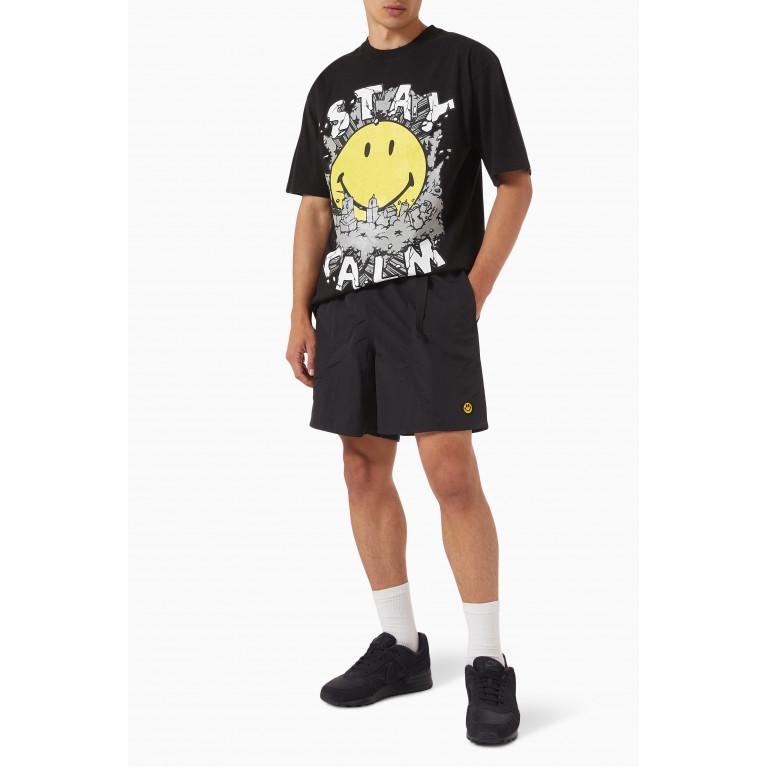 Market - Smiley Tech Shorts in Nylon Black