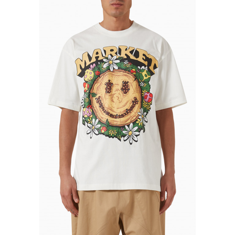 Market - Smiley Decomposition T-shirt in Cotton Jersey White