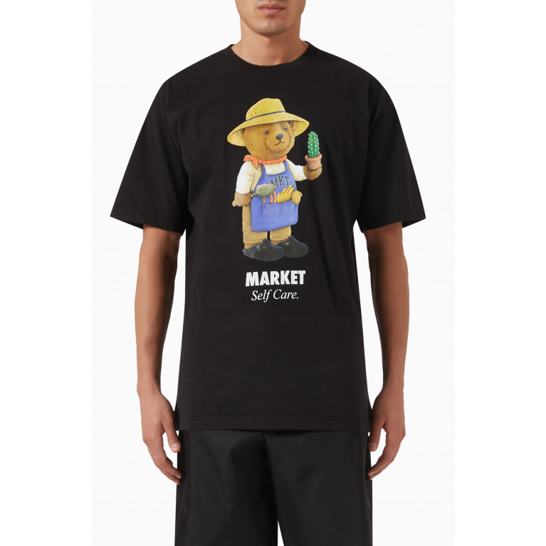 Market - Botanical Bear T-Shirt in Cotton Jersey Black