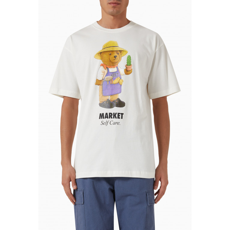Market - Botanical Bear T-Shirt in Cotton Jersey White