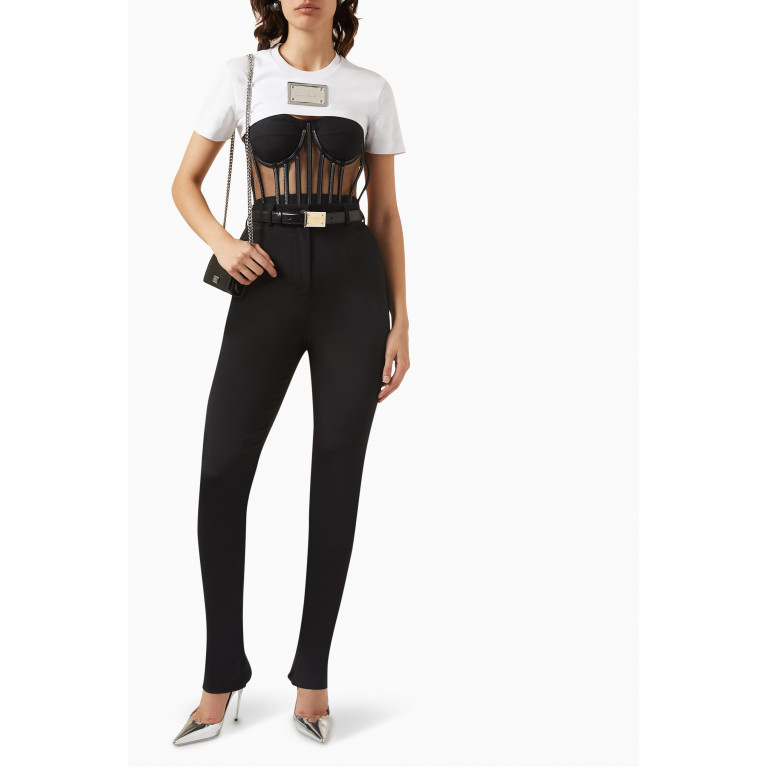 Dolce & Gabbana - x Kim Embellished Corset Top in Stretch-tulle