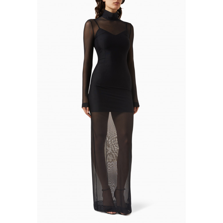 Dolce & Gabbana - x Kim High-neck Maxi Dress in Stretch-tulle