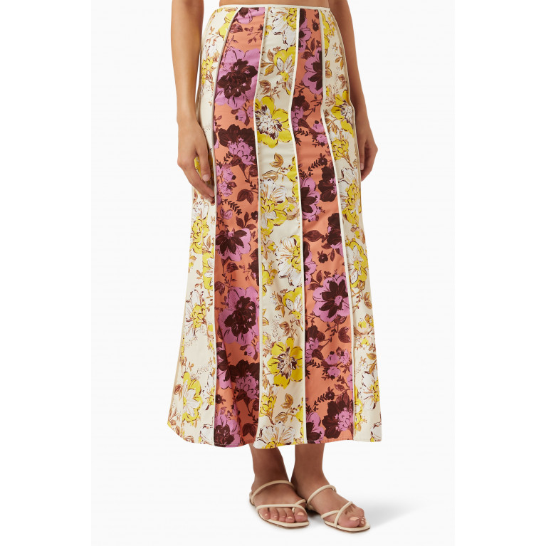 Significant Other - Ana Floral-print Midi Skirt in Cotton