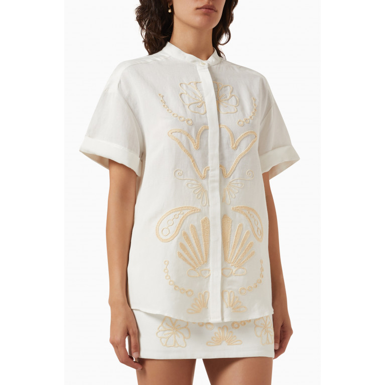 Significant Other - Seren Embroidered Top in Viscose-blend