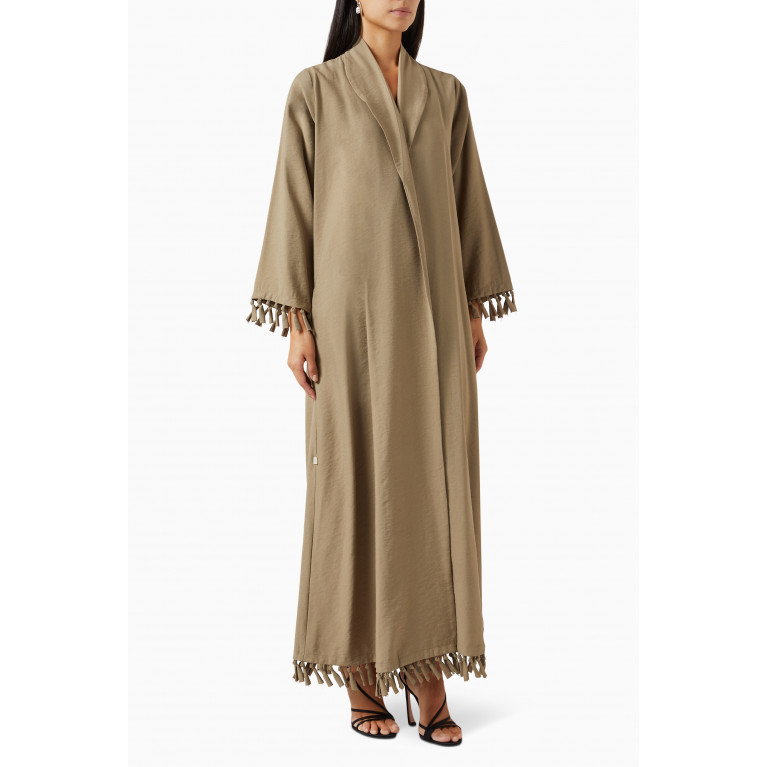 Hessa Falasi - Knotted Abaya in Cotton