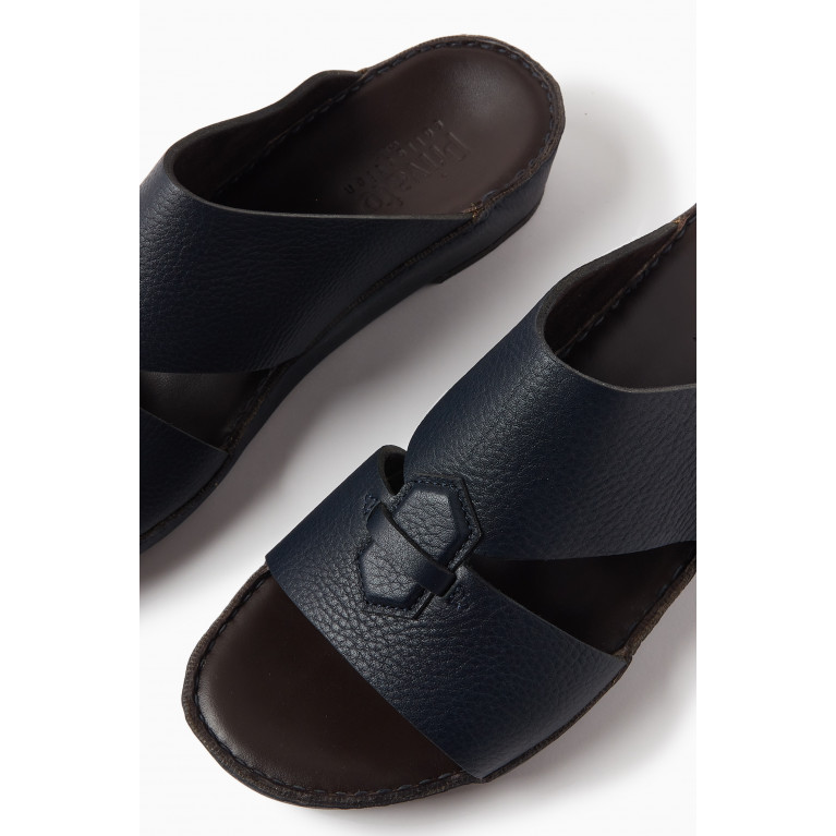 Private Collection - Cuscino Sandals in Deercalf Blue