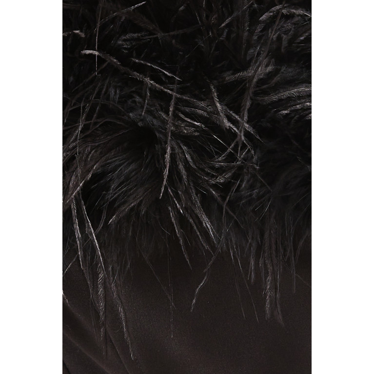 Mossman - Nightshift Feather Crop Top in Crepe